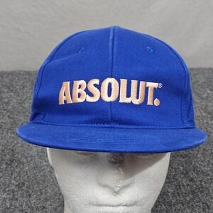 Y2K Absolut Vodka Snapback Hat Blue Logo Promo Cap Streetwear Barware Dadhat